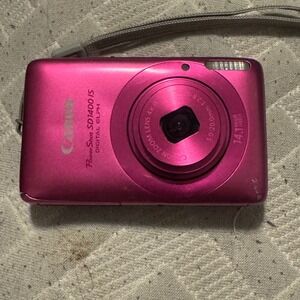 Canon PowerShot SD1400 IS Digital ELPH Pink 14.1MP Camera Lens Error For Parts